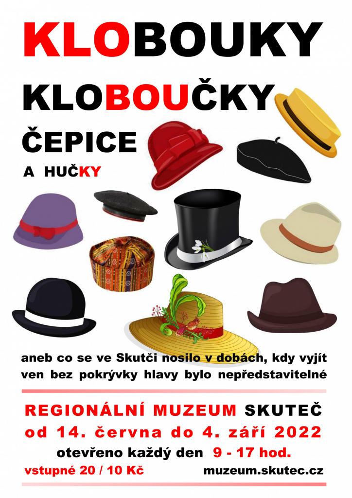plakát výstavy Klobouky, kloboučky, čepice a hučky