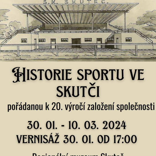 Plakát k výstavě Historie sportu ve Skutči